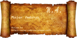 Maier Ambrus névjegykártya